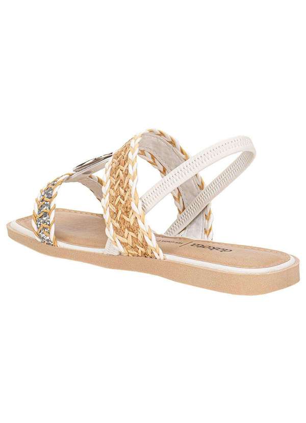 Dakota - Sandália Feminina Flat Dakota Y8102 - Branco/Bege 3