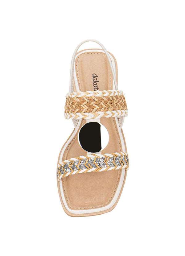 Dakota - Sandália Feminina Flat Dakota Y8102 - Branco/Bege 5