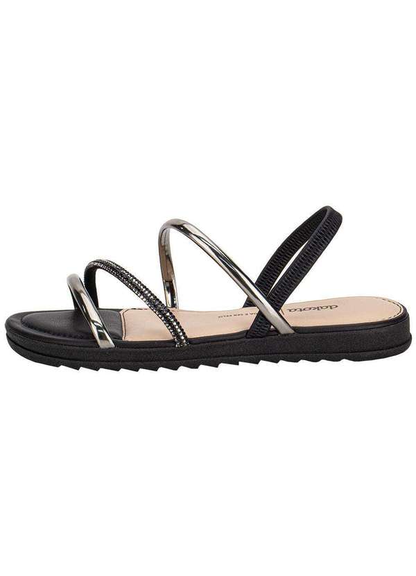 Dakota - Sandália Feminina Flat Dakota Y8752 - Preto/Prata 2