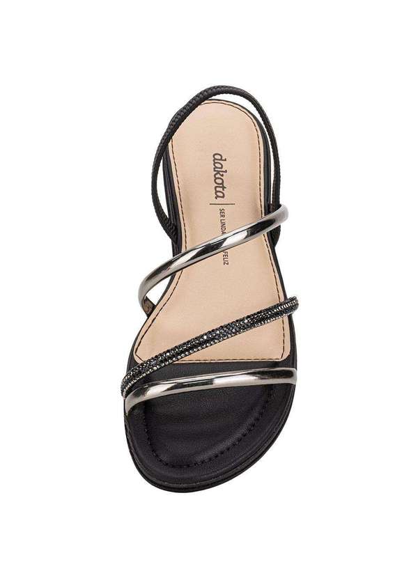 Dakota - Sandália Feminina Flat Dakota Y8752 - Preto/Prata 5
