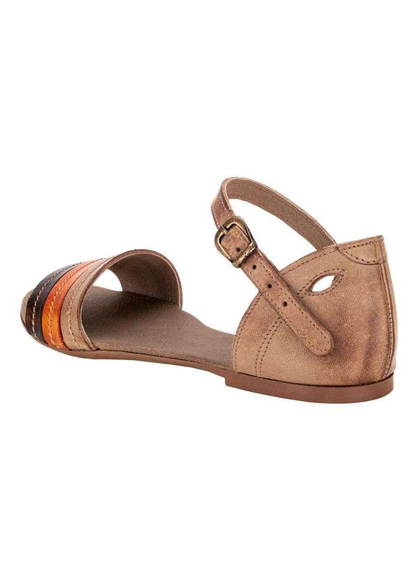 Miss Western - Sandália Feminina Flat Miss Western 120 - Bege/Laranja 3