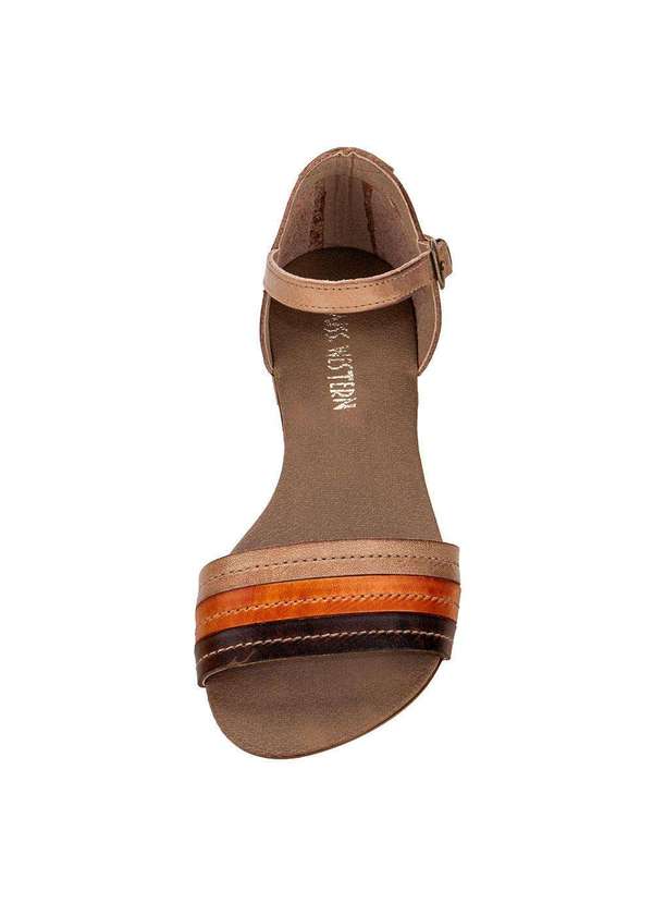 Miss Western - Sandália Feminina Flat Miss Western 120 - Bege/Laranja 5