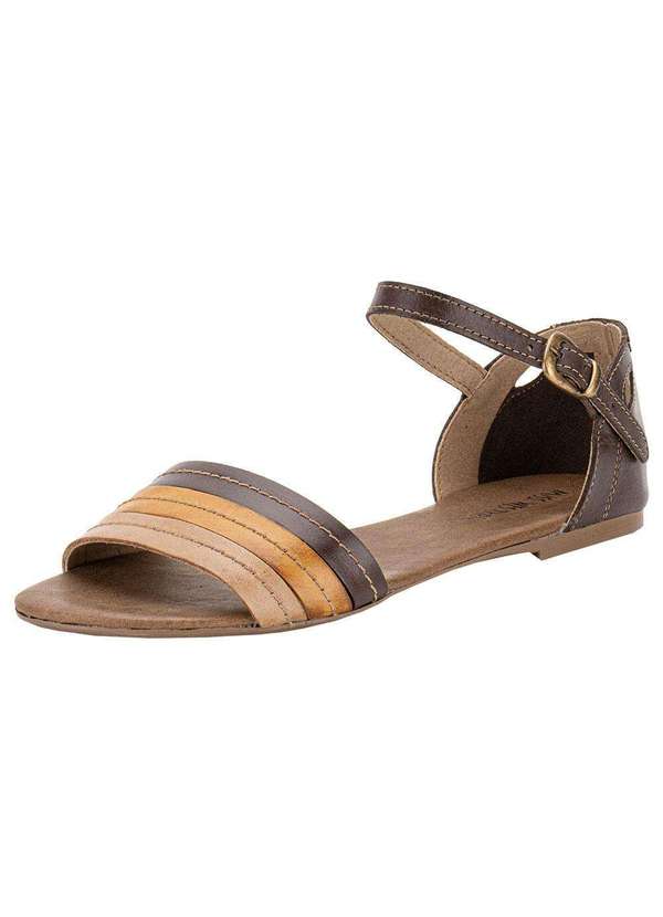 Miss Western - Sandália Feminina Flat Miss Western 120 - Café/Castor