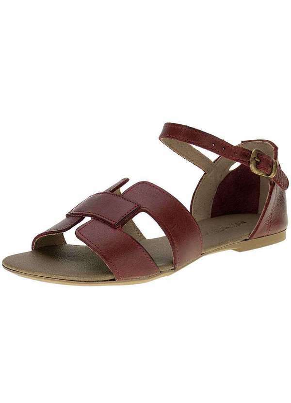 Miss Western - Sandália Feminina Flat Miss Western 128t - Vinho