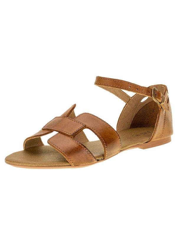 Miss Western - Sandália Feminina Flat Miss Western 128t - Castanho