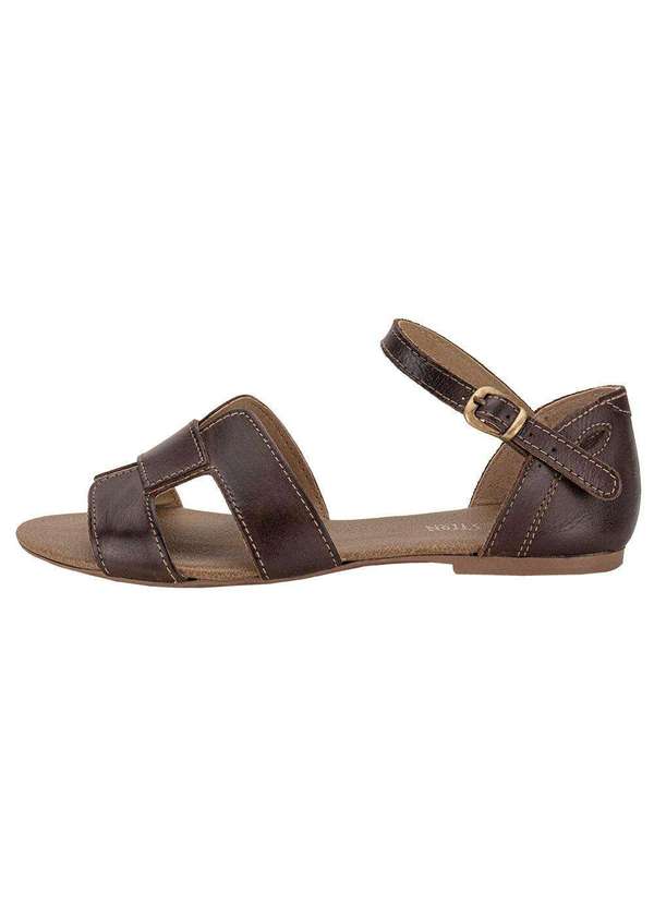 Miss Western - Sandália Feminina Flat Miss Western 128t - Café 2