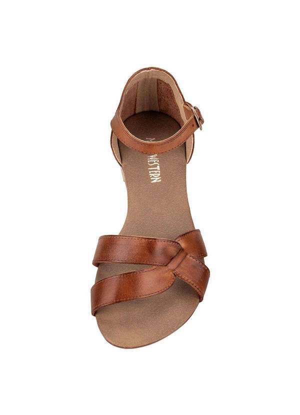Miss Western - Sandália Feminina Flat Miss Western 189t - Caramelo 5