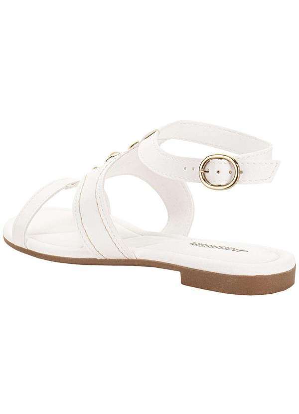 Mississipi - Sandália Feminina Flat Mississipi J0371 Branco 3