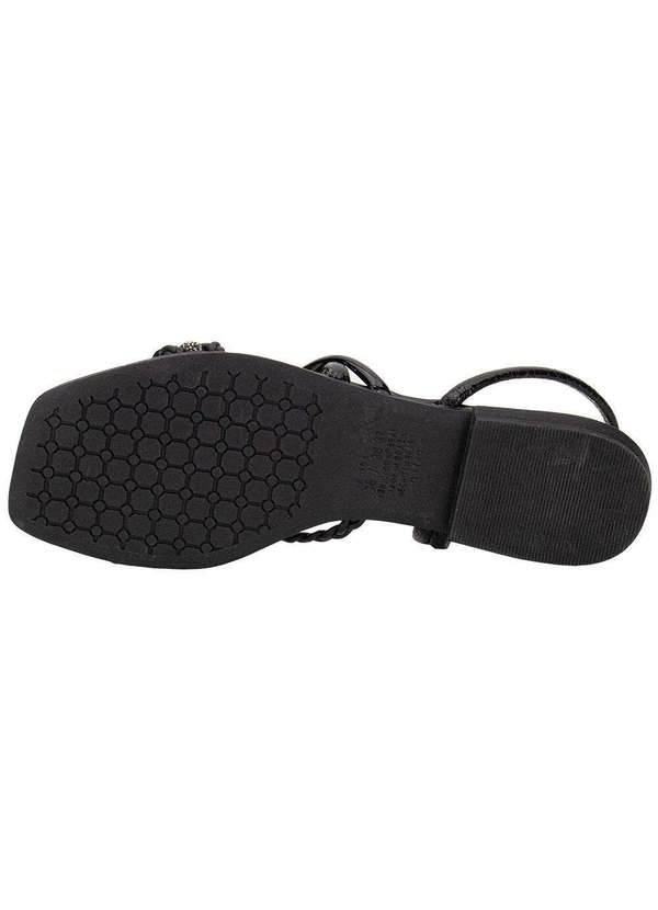 Mississipi - Sandália Feminina Flat Mississipi J0661 Verniz/Preto 4