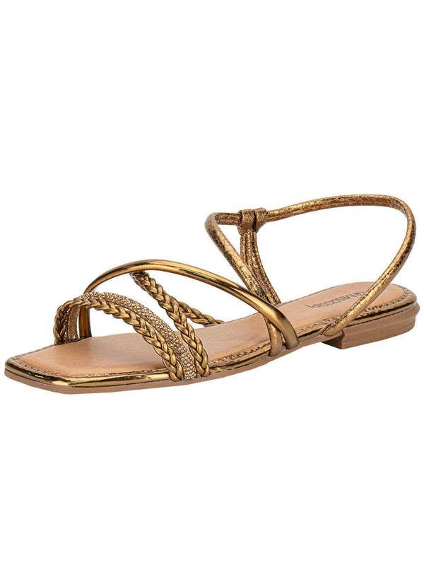 Mississipi - Sandália Feminina Flat Mississipi J0661 Bronze