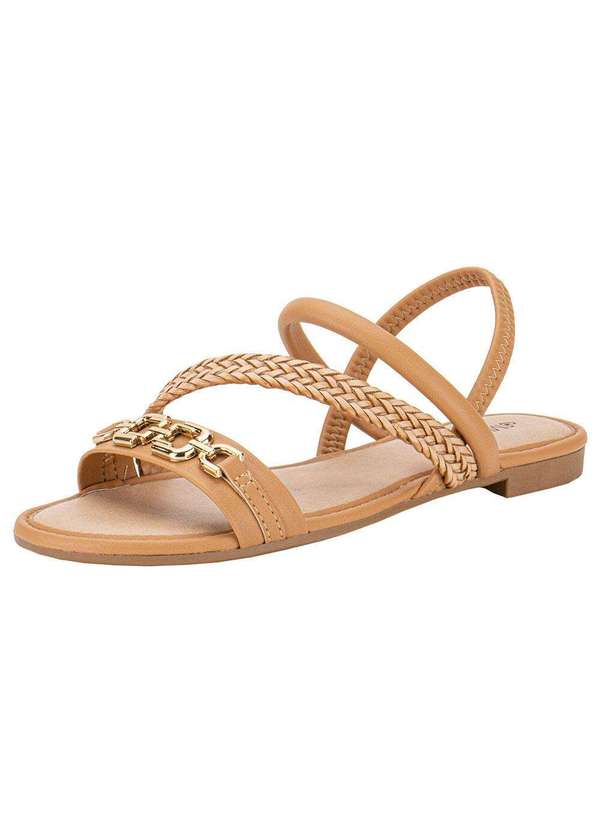 Mississipi - Sandália Feminina Flat Mississipi Mb393 - Camel