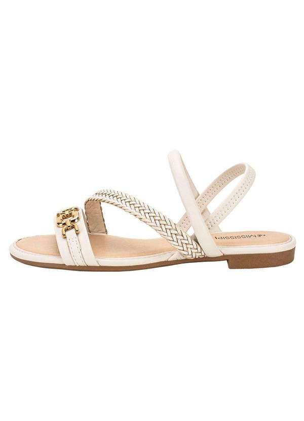 Mississipi - Sandália Feminina Flat Mississipi Mb393 - Marfim 2