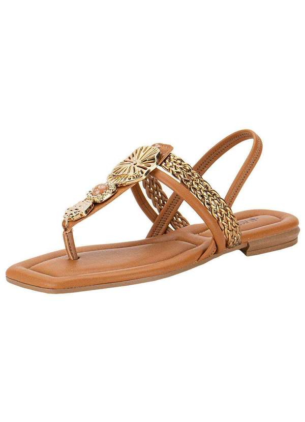 Mississipi - Sandália Feminina Flat Mississipi Mc311 - Caramelo