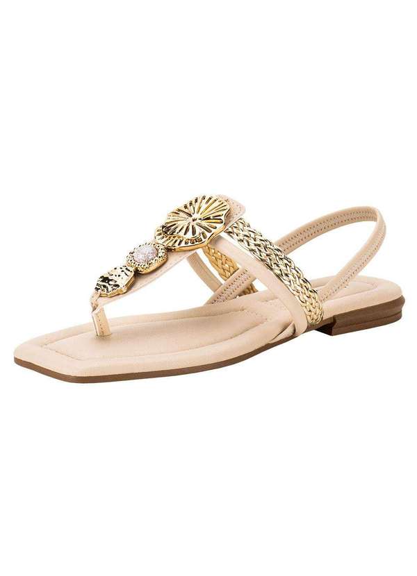 Mississipi - Sandália Feminina Flat Mississipi Mc311 - Marfim