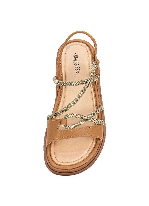 Mississipi - Sandália Feminina Flat Mississipi Mf031 Camel 4