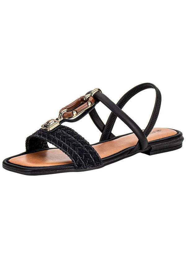 Mississipi - Sandália Feminina Flat Mississipi Mf302 Preto