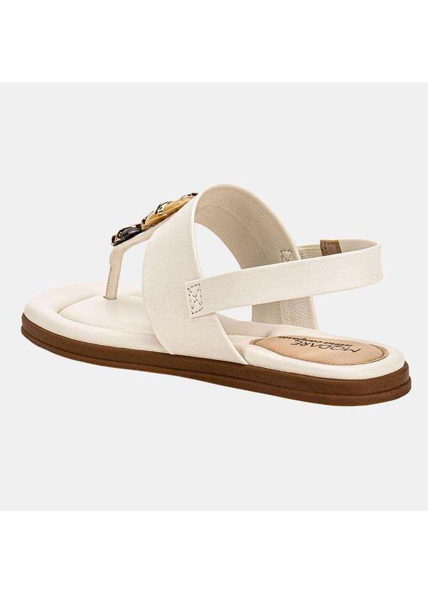 Modare - Sandália Feminina Flat Modare 7212103 - Branco/Off 3