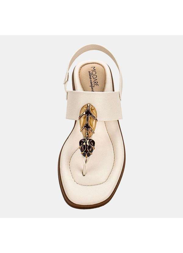 Modare - Sandália Feminina Flat Modare 7212103 - Branco/Off 5