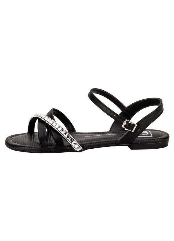 Moleca - Sandália Feminina Flat Moleca 5429456 - Preto 2