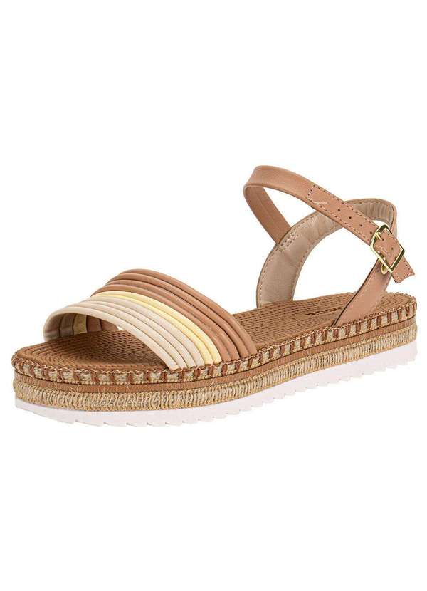 Moleca - Sandália Feminina Flat Moleca 5447523 Camel