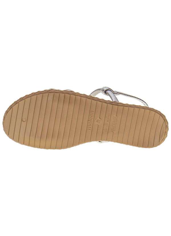 Moleca - Sandália Feminina Flat Moleca - 5452128 - Prata 4