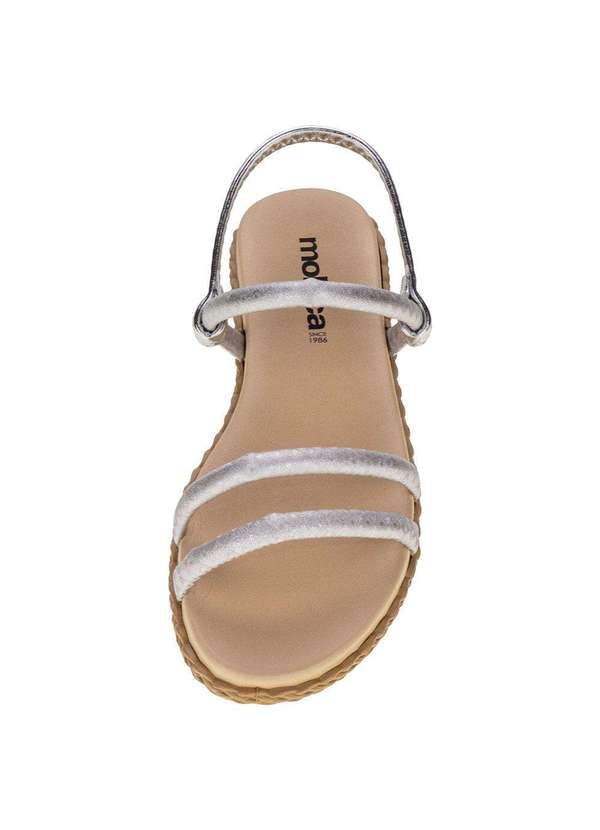 Moleca - Sandália Feminina Flat Moleca - 5452128 - Prata 5