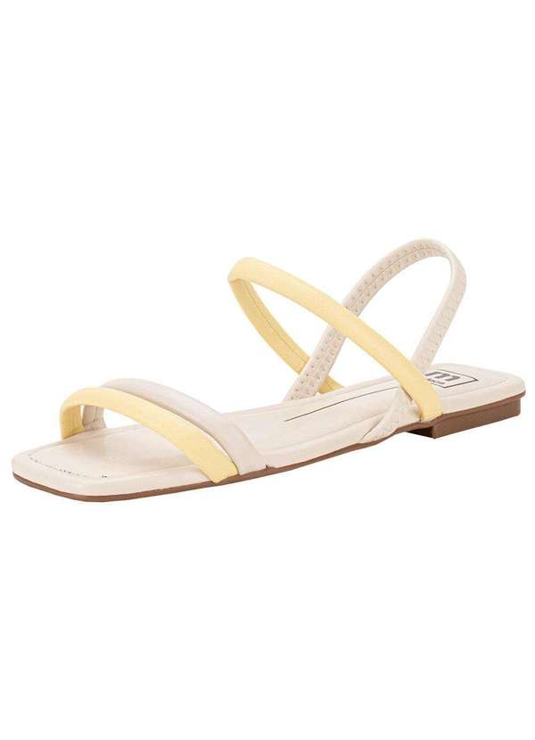 Moleca - Sandália Feminina Flat Moleca 5462111 - Marfim