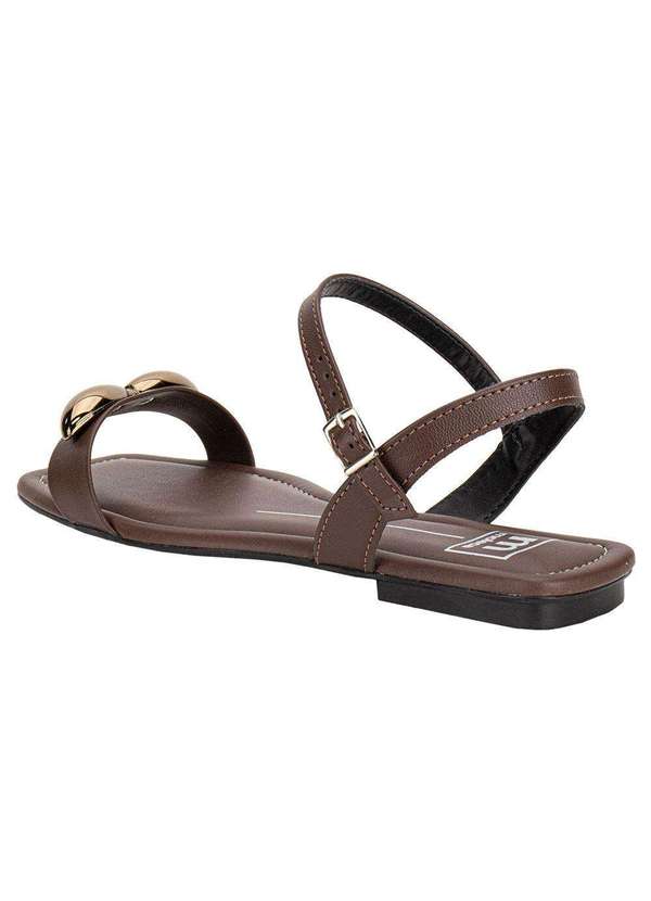 Moleca - Sandália Feminina Flat Moleca 5462143 - Chocolate 3