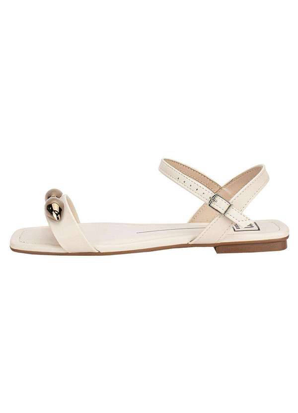 Moleca - Sandália Feminina Flat Moleca 5462143 - Branco/Off 2