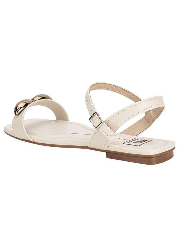 Moleca - Sandália Feminina Flat Moleca 5462143 - Branco/Off 3