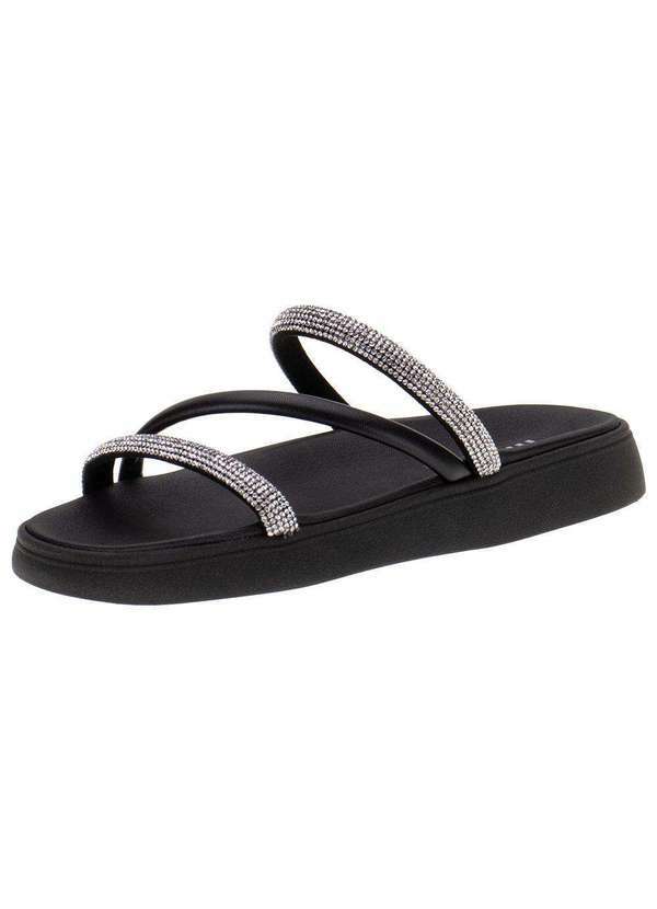 Moleca - Sandália Feminina Flat Moleca - 5469121 - Preto