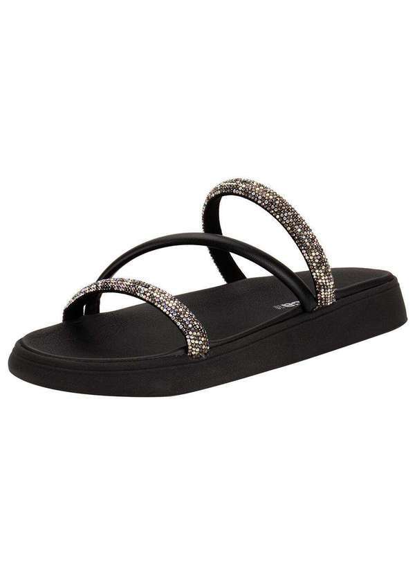 Moleca - Sandália Feminina Flat Moleca - 5469121 - Preto 01