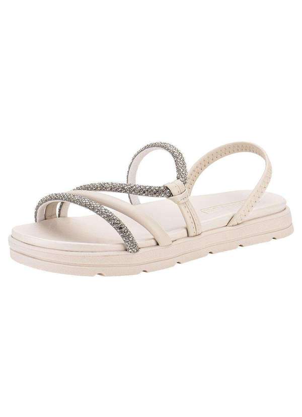 Moleca - Sandália Feminina Flat Moleca 5490113 - Marfim