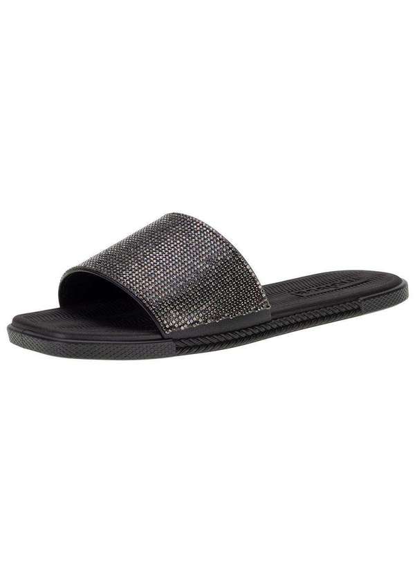 Moleca - Sandália Feminina Flat Moleca - 5494106 - Preto/Cinza