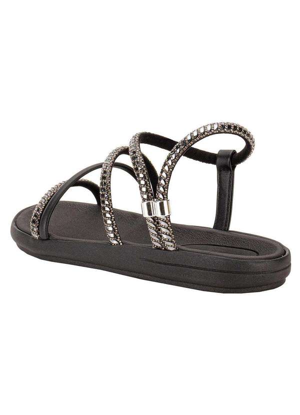 Moleca - Sandália Feminina Flat Moleca 5525104 - Preto/Cinza 3