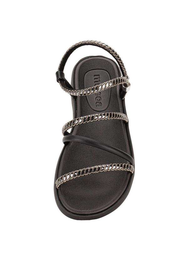 Moleca - Sandália Feminina Flat Moleca 5525104 - Preto/Cinza 5