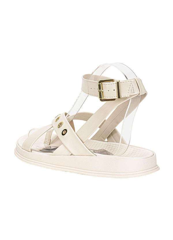 Moleca - Sandália Feminina Flat Moleca 5556104 - Branco/Off 3