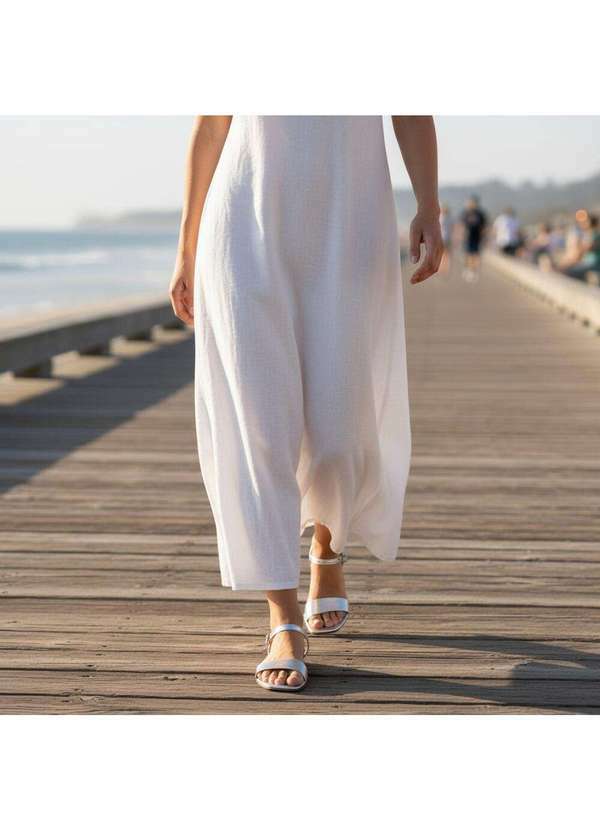 Moleca - Sandália Feminina Flat Moleca 5559101 Prata 2