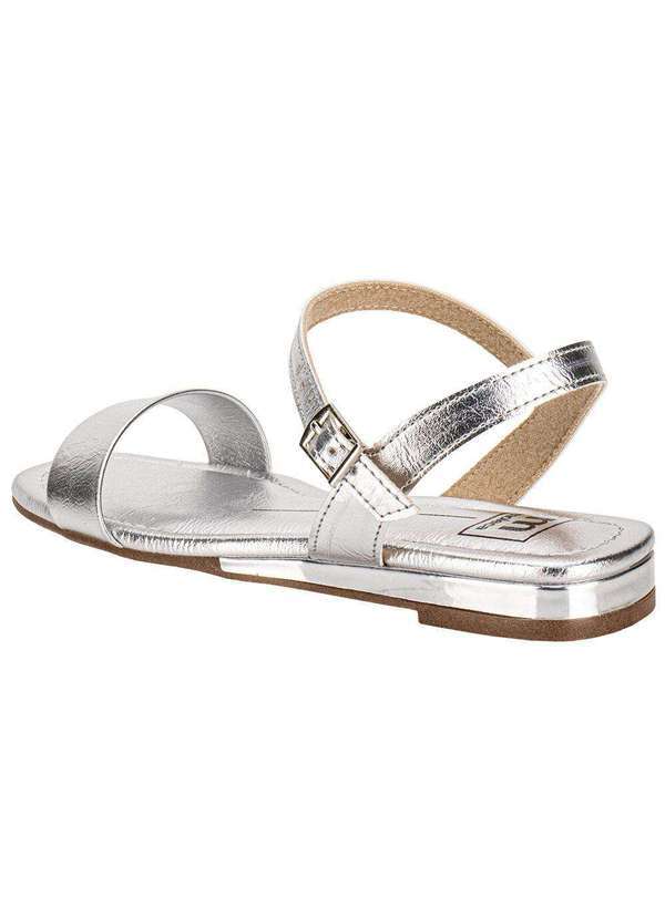 Moleca - Sandália Feminina Flat Moleca 5559101 Prata 3