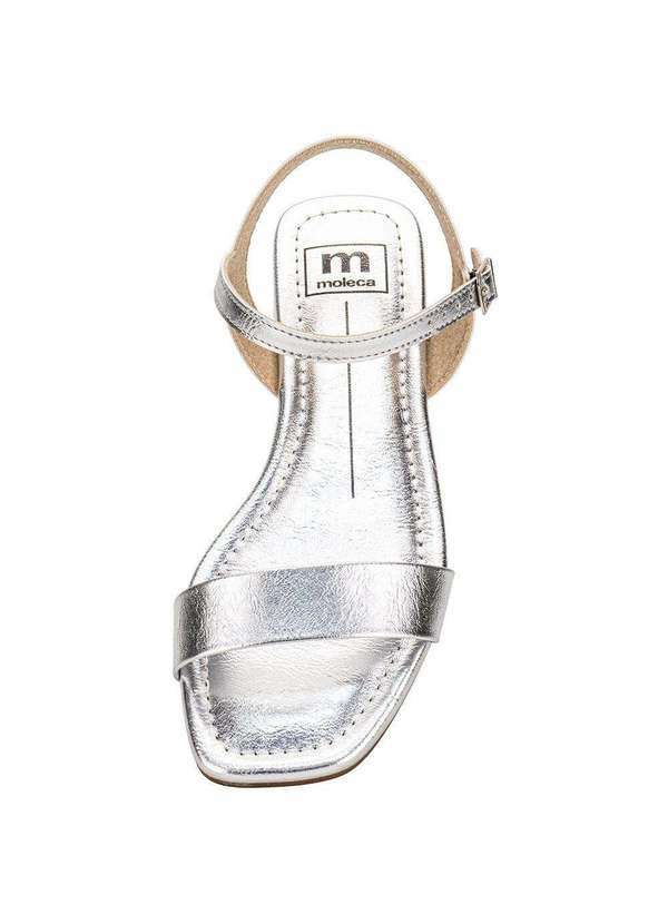 Moleca - Sandália Feminina Flat Moleca 5559101 Prata 5