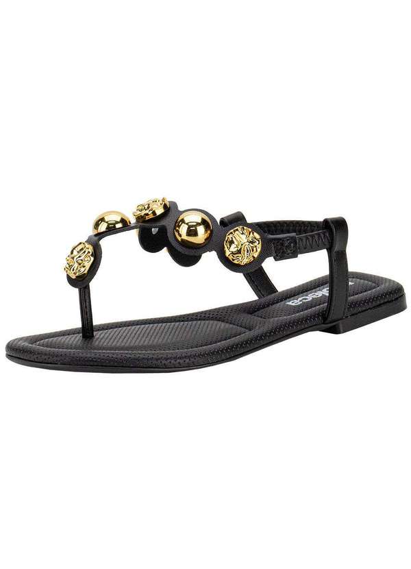 Moleca - Sandália Feminina Flat Moleca 5570104 Preto 1