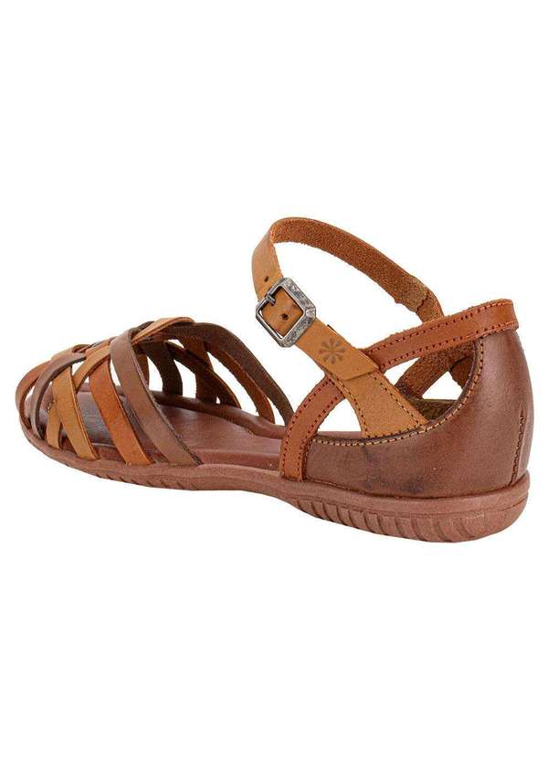 New Face - Sandália Feminina Flat New Face 31402 - Caramelo 3