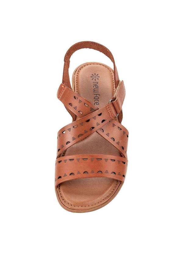 New Face - Sandália Feminina Flat New Face 39518 - Caramelo 5