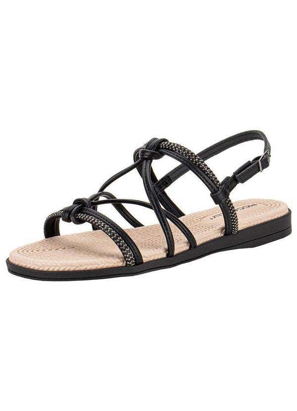Piccadilly - Sandália Feminina Flat Piccadilly 513011 - Preto