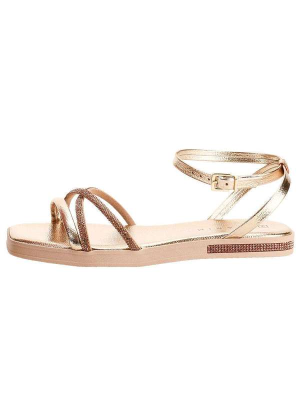 Ramarim - Sandália Feminina Flat Ramarim 249105 - Ouro 2