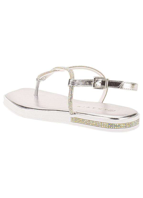 Ramarim - Sandália Feminina Flat Ramarim 249106 - Prata 3