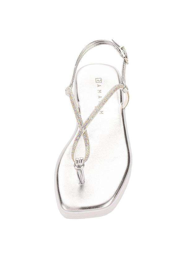Ramarim - Sandália Feminina Flat Ramarim 249106 - Prata 5