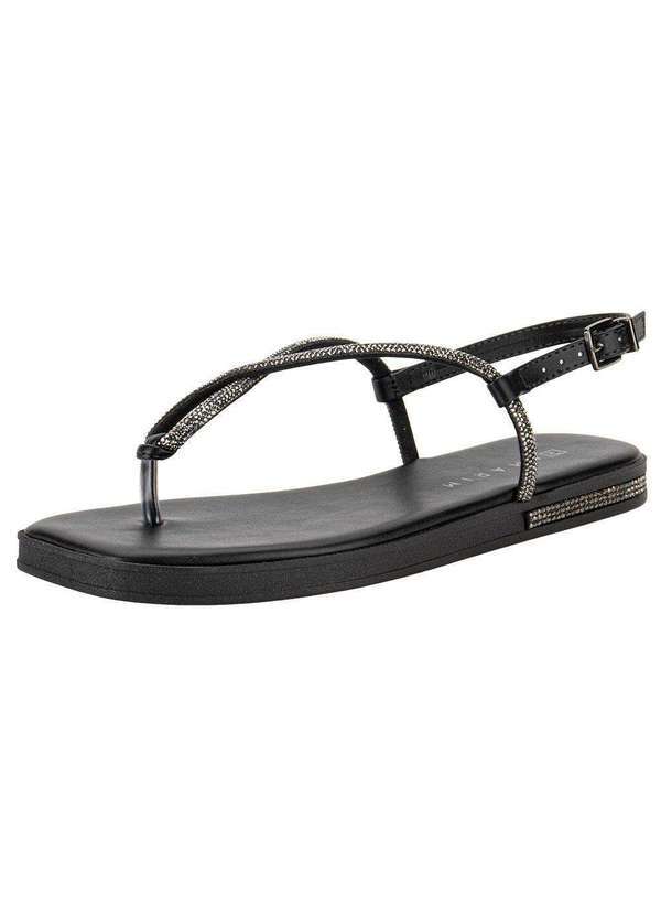 Ramarim - Sandália Feminina Flat Ramarim 249106 - Preto