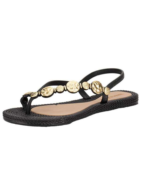 Terra & Agua - Sandália Feminina Flat Terra & Água 260113 Preto