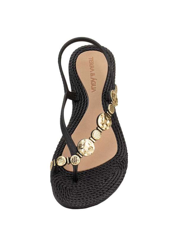 Terra & Agua - Sandália Feminina Flat Terra & Água 260113 Preto 5